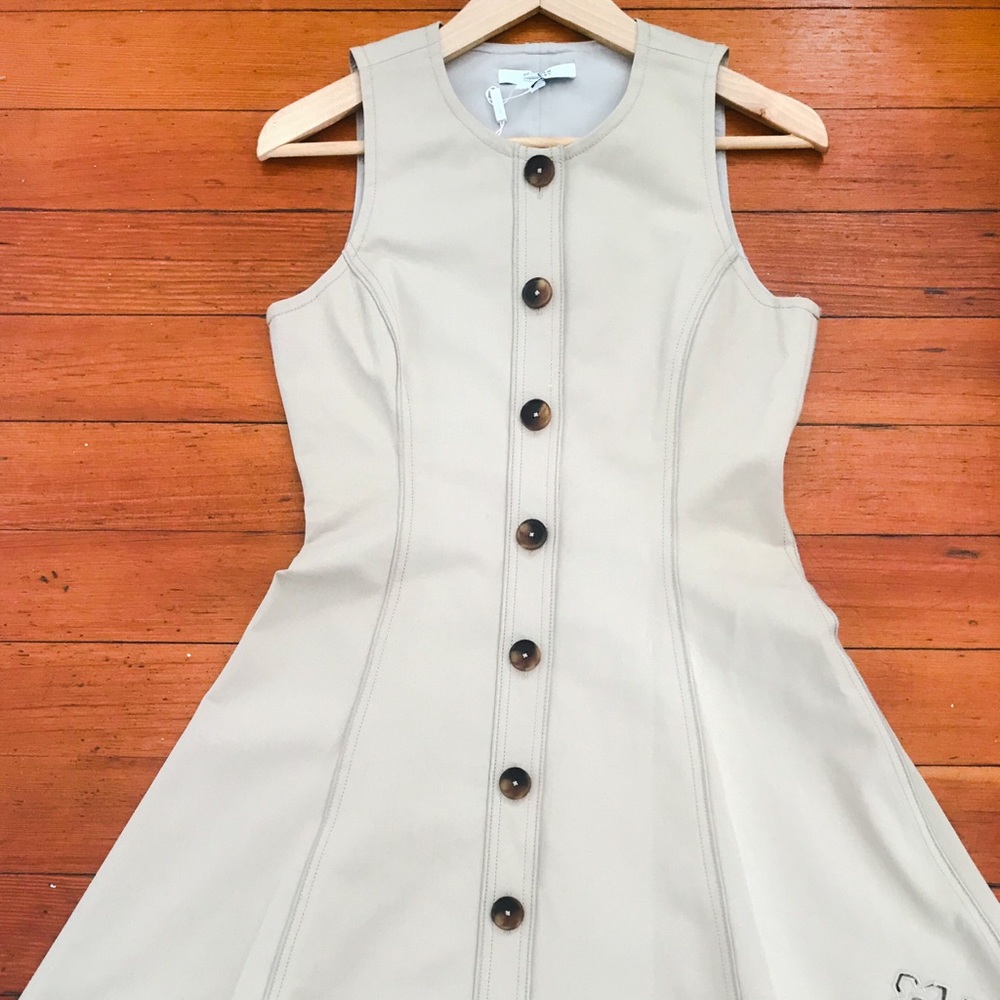Derek Lam 10 Crosby Khaki Sleeveless Dress